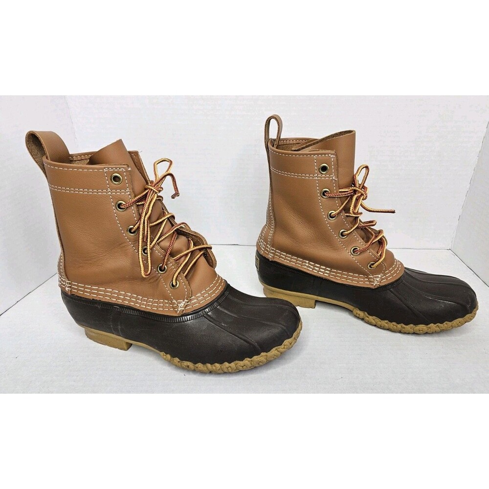 LL Bean Men's Duck Boots Made In USA Brown Size 6 Medium, 6 Eyelet - Picture 3 of 10